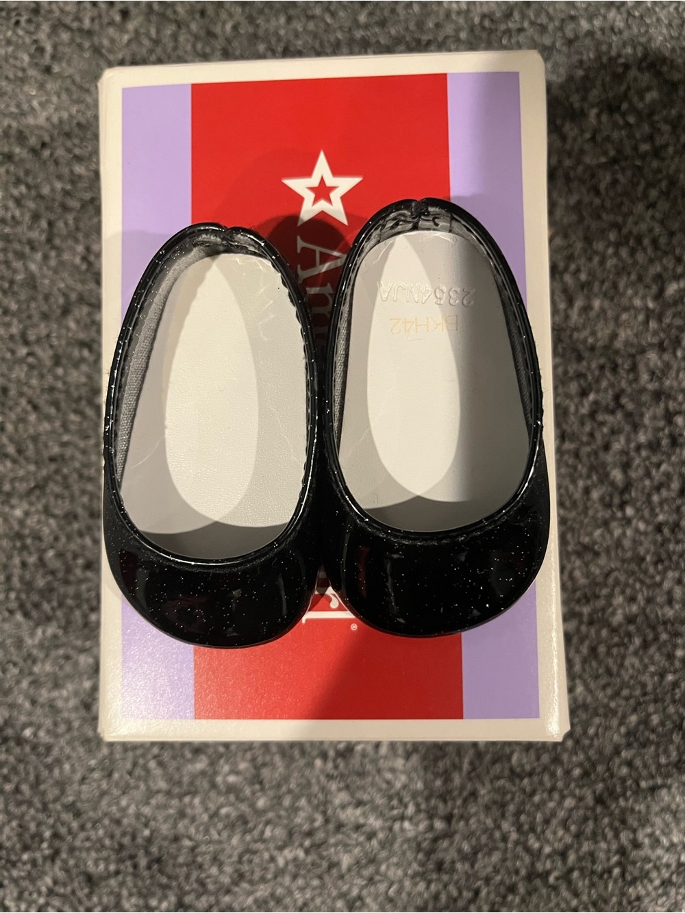American Girl Doll Sparkly Black Flats